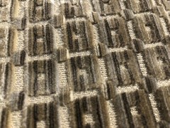 Groundworks Geometric Cut Velvet Uphol Fabric- Menger Velvet / Stone 1.25 yd