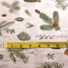 Woodland Pine Foliage Cotton Fabric 44″x36″ Precut Yard Rustic Woodgrain