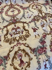 RARE Vtg Cotton FABRIC La Comedie Italienne Ledoux Hermes Scarf Style Art BTHY