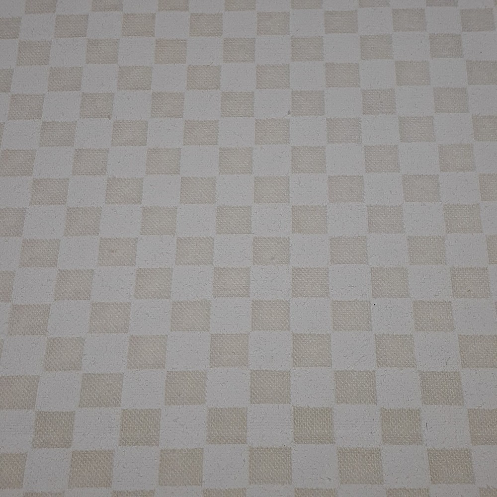 Cotton Sewing Fabric White on Off White Checkerboard Squares Crafting 1 yd x 44″