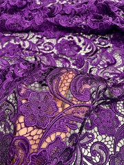 Maggie PURPLE Guipure Venice Heavy Lace Fabric by the Yard – 10019