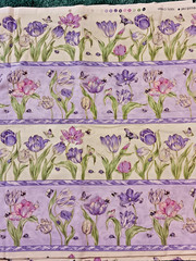 TULIP GARDEN Fabric 2.5 yd Ro Gregg Northcott 2703 Purple Pink Flowers Floral
