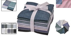 11 Assorted Cotton Fat Quarters – Monochrome Tweed Tonal Quilting Fabric Bundle