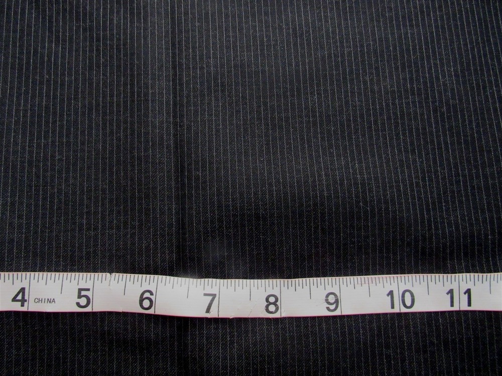 3/8 yd x 62″ Extra Fine Wool Fabric Black Pinstripes, by Lanificio Inc Italy