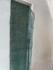 Antique Japanese BORO Indigo Kaya Mosquito Net Fabric Faded Asagi Blue Long