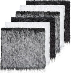 6 Pcs Faux Fur Fabric 10 X 10 Inch Fluffy Faux Fur Fabric Patches for Cosplay Ev