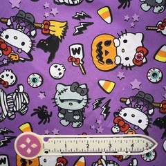 Official Lic’d HELLO KITTY Halloween Costumes Witch Mummy Fabric HALF YARD