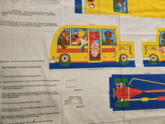 VTG VIP Cranston Teachers Pets Stuffed School Bus Cut and Sew Panel