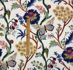 BALLARD DESIGNS MILLIE BLUE BUTTERFLY FLORAL VINE DESIGNER FABRIC BY YARD 54″W
