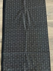 Black & Silver Metallic Geometric Concentric Circle Print Fabric