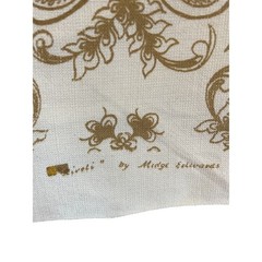 Vintage 70s Baroque Upholstery Fabric Smithson Hand Print Mustard Regency Gothic