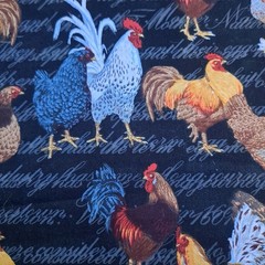 Chicken Coop Rooster Cotton Fabric 27″ X 44″ Fabric Traditions Chicken