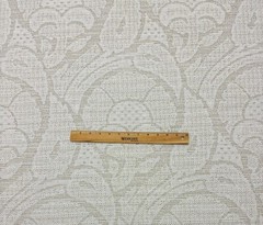 BALLARD DESIGNS BRIA BISQUE FLORAL DAMASK NEEDLEPOINT WOVEN FABRIC 4 YARDS 55″W