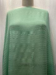 100% Silk Georgette 3D Textured Rib Stripe Sage Green Fabric 1 Yd 11″ Long 56″W