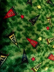 DEBBIE MUMMS THE WORD FABRIC SPORTS TEAMS GREEN 44″ X 2 YARDS PLUS