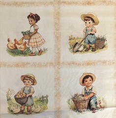 LIL FARMERS BLOCKS QUILTING TREASURES FABRIC PANEL 36″X44″