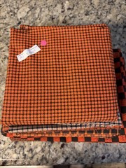 Orange And Black Fabric Plaids And Lines 8 Different Pieces