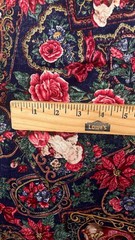 Vtg Cranston VIP Joan Messmore Fabric Christmas Floral Santa Cotton 5 yards