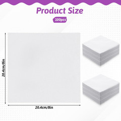 100 Pack 8-Inch Cotton Fabric Squares, 8″ Precut Cotton Fabric Squares, Solids W