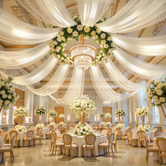 Ivory Wedding Arch Draping Fabric, 1 Pack 29″ X 20FT Sheer Fabric Arch Drapery C