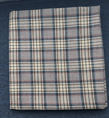 Vintage White Mountain Woolens 100% Wool Tartan Plaid Fabric 1 Yd 60” Taupe