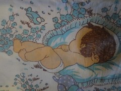 Vintage LARGE BABY Themed Fabric (57cm x 70cm)