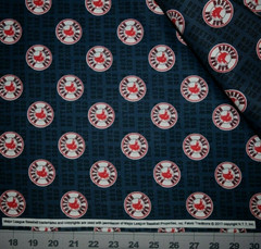 Boston Red Sox MLB Sports Mini Print Fabric WIDE FQ (18″ x 28″) 100% Cotton New