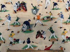 HTF OOP Baseball Game Day Base Ball Home run Boys Kids Children’s Cotton Fabric