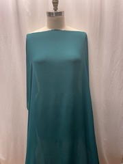 100% Crinkled Silk Double Georgette Dark Teal Exquisite Fabric 2 Yds Long 52″ W