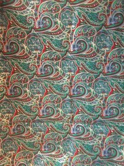 Paisley Floral Unbranded Metallic Gold Accents COTTON FABRIC VTG SBTYX44″W