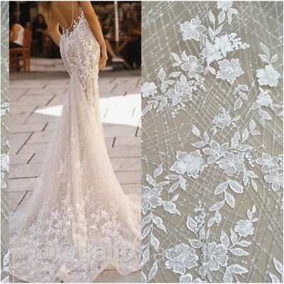 Ivory White Wedding Lace Fabric 51 Inches Wide