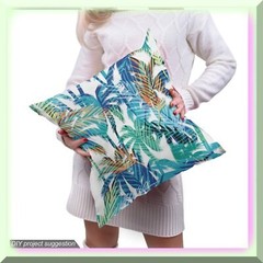 Tropical Mint Green Palm Leaf Fabric 2 Yards
