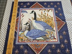 VIP CRANSTON GAME BIRD GEESE PILLOW PANEL FABRIC CABIN COUNTY DECOR BLUE 17X22