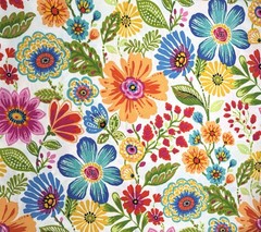 Mill Creek Fabrics Floral Folk Art Fabric 2.5 Yards x 54” Wide Multicolor