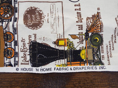 House N’ Home Fabric & Draperies American Steam Train Fabric Tote/Pillow Case