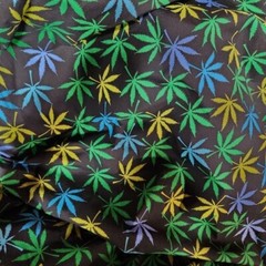 Marijuana Weed Black and Blue Cotton Fabric Easy care 58″ by the Yard