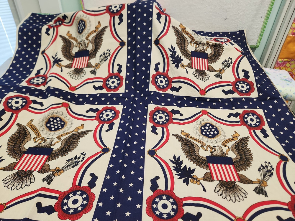 36×45 panel 100% cotton E Pluribus Unum Fabric Patriotic American Eagle Liberty