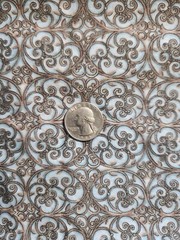 Unbranded, Blue & Golden Brown Cotton Fabric, 28″ X .50 (1/2) Yd