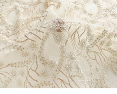Embroidery Beaded Wedding Dress Lace Fabric Women Clothing Skirts Gown Trim 0.5M