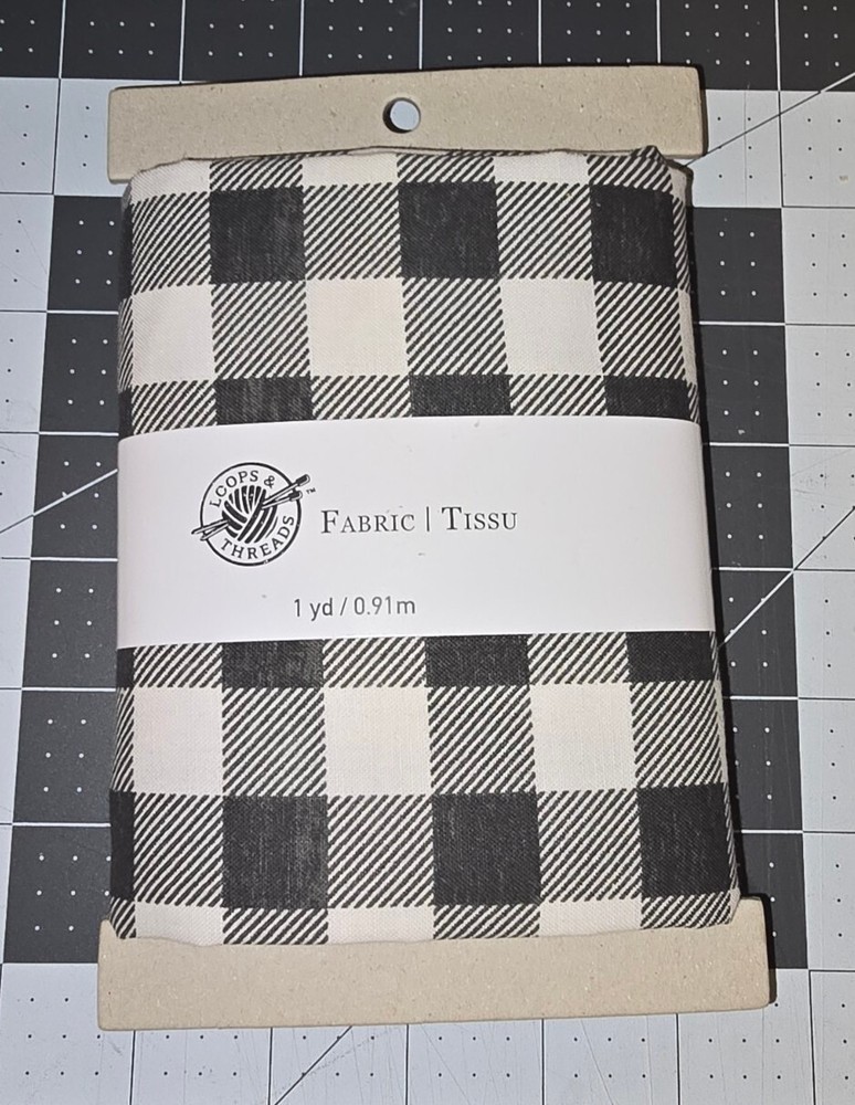 Loops & Threads fabric 1 yard of cotton fabric Black & White