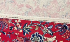 WILLIAMSBURG BRAGANZA POPPY RED JUNGLE CATS LEOPARD LINEN FABRIC 2.75 YARD 54″W