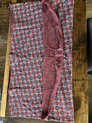 VINTAGE Tube KNIT Stretchy Fabric CLOWN Red Blue 1960’s 1970’s 62×25 *READ