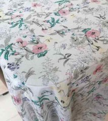 53”Wide By Yard Floral Mulberry Silk Cotton Gauze Shirt Fabric Lining Natural