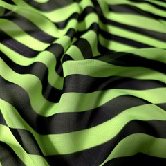 Neon Lime Green Black Striped Chiffon Fabric 58″ By The Yard Half Inch Stripe