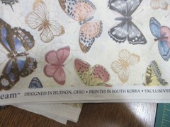 2 yds & 32″ x 42″ Joann Buttercream Fabric Butterfly Butterflies Gold accents