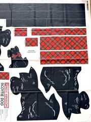 Daisy Kingdom Fabric Panel – SCOTTIE DOG – Cut & Sew Stuffed Animal Black – NEW