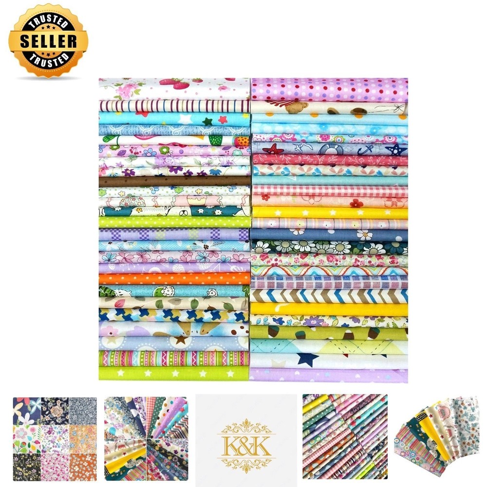 Diverse 50-Piece Floral Cotton Craft Fabric – 10×10 Precuts for All Projects