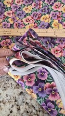 VTG Uncut 12 YDS Hoffman INT Pansies Purple Pink Yellow 100% Cotton Retired