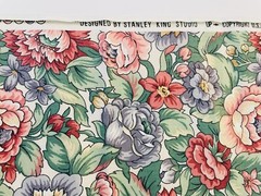 Vintage Stanley King Studios Screen Print Floral Fabric
