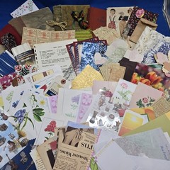 Junk Journal Lot 1Lb Ephemera Trim Lace Fabric Craft Collage Paper Book Cover
